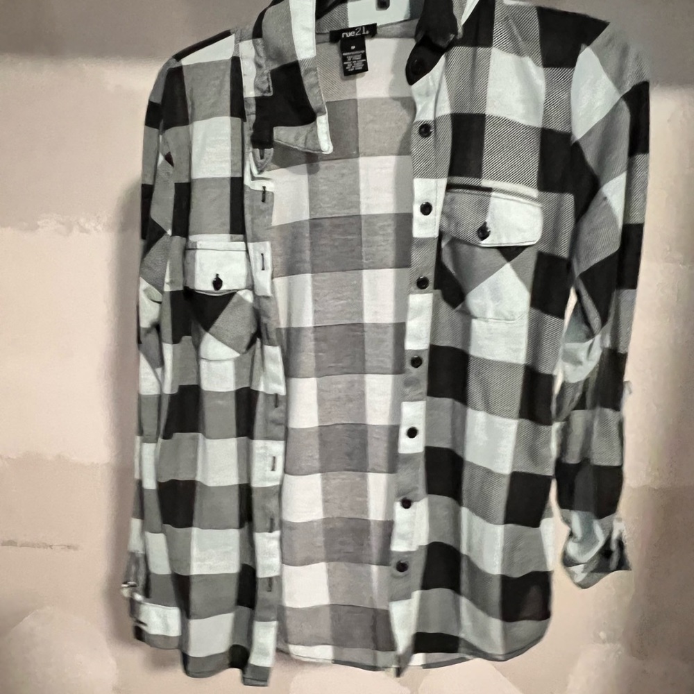 Teal and black flannel